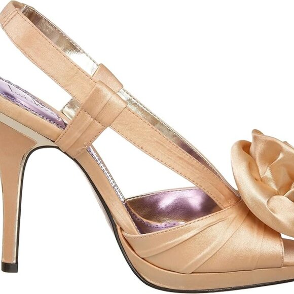 Luichiny Gettin Hitched Sandal Champagne Satin 7 7.5 8 8.5 - Picture 8 of 9